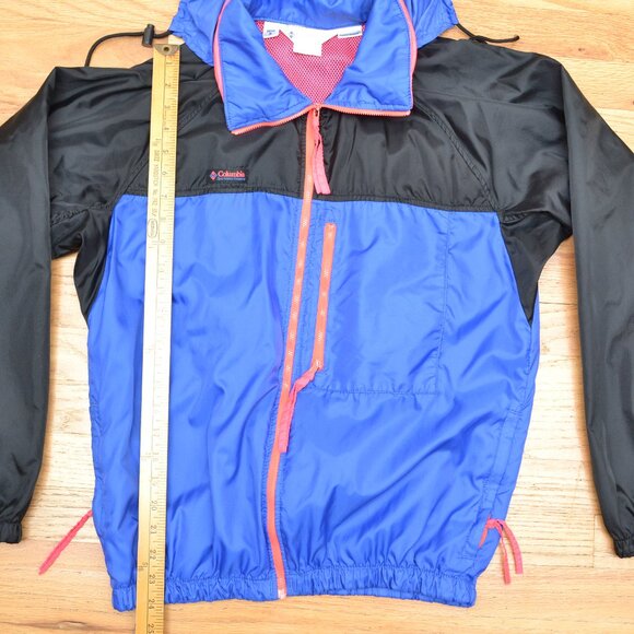Columbia Sportwear Mens S Hooded Windbreaker Colorblock Radial Sleeve 1990s - Picture 6 of 8